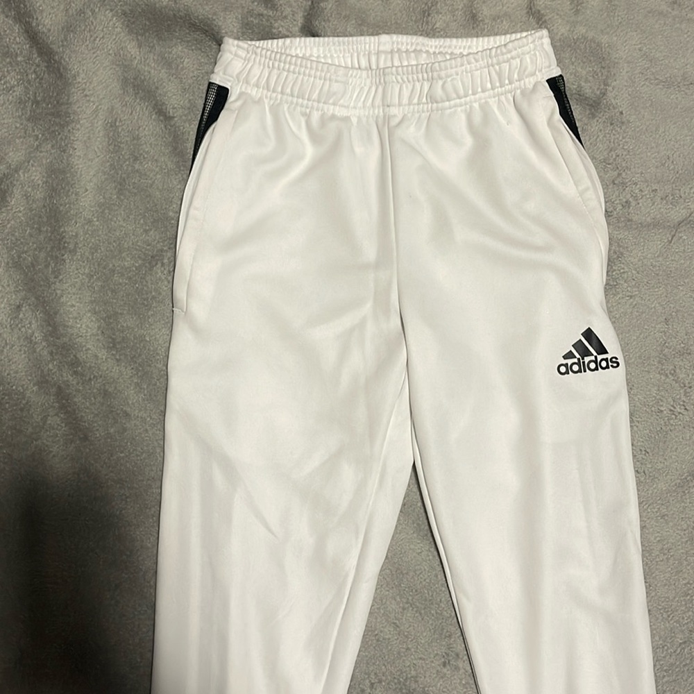 XS, black and white, Adidas pants